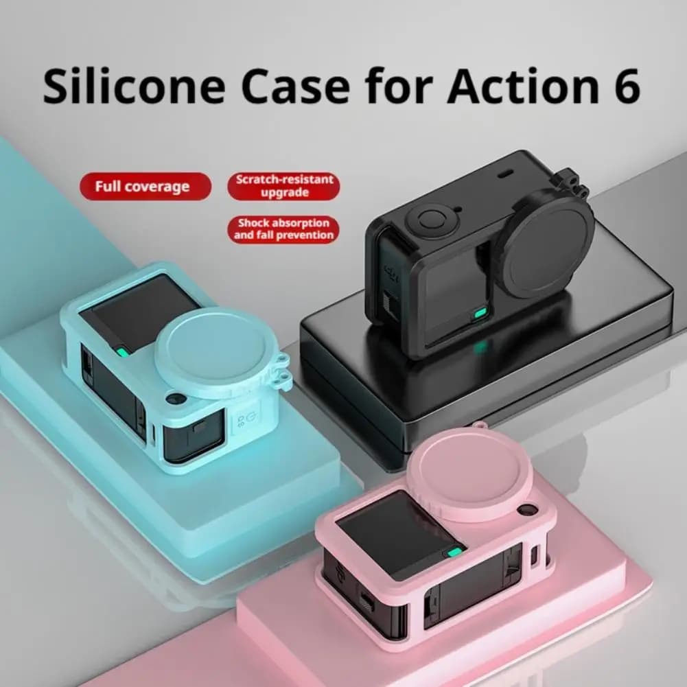 For DJI Osmo Action 6 Full protective case Silicone protective case Anti-scratch protective case for lens Camera protective case