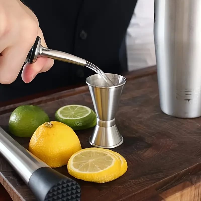 Shaker per Cocktail a Doppia Testa in Acciaio Inossidabile per Uso Domestico e Bar, Misura e Miscela il Vino Senza Sforzo, Perfetto per Ristoranti