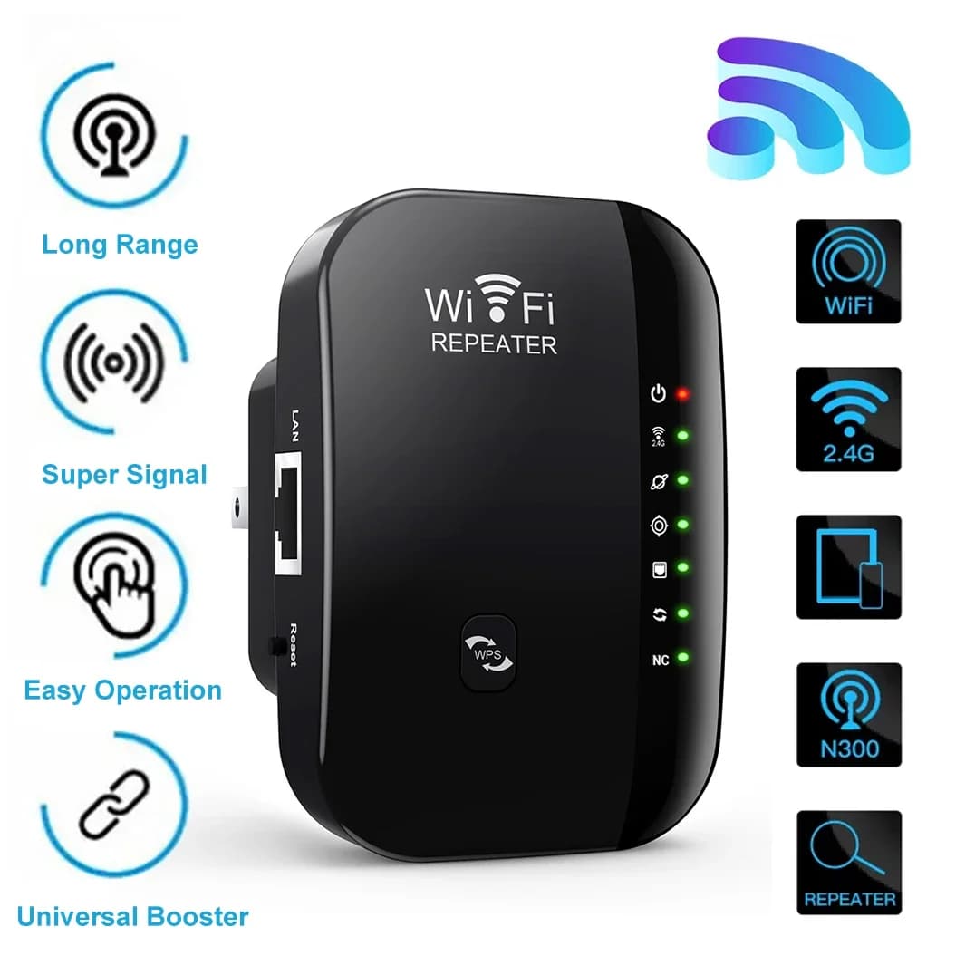 Ripetitore WIFI wireless 300Mbps Estensore Wifi remoto Amplificatore WiFi 802.11N WPS Router ripetitore WiFi 7 Luce di stato Lettore Wi-Fi
