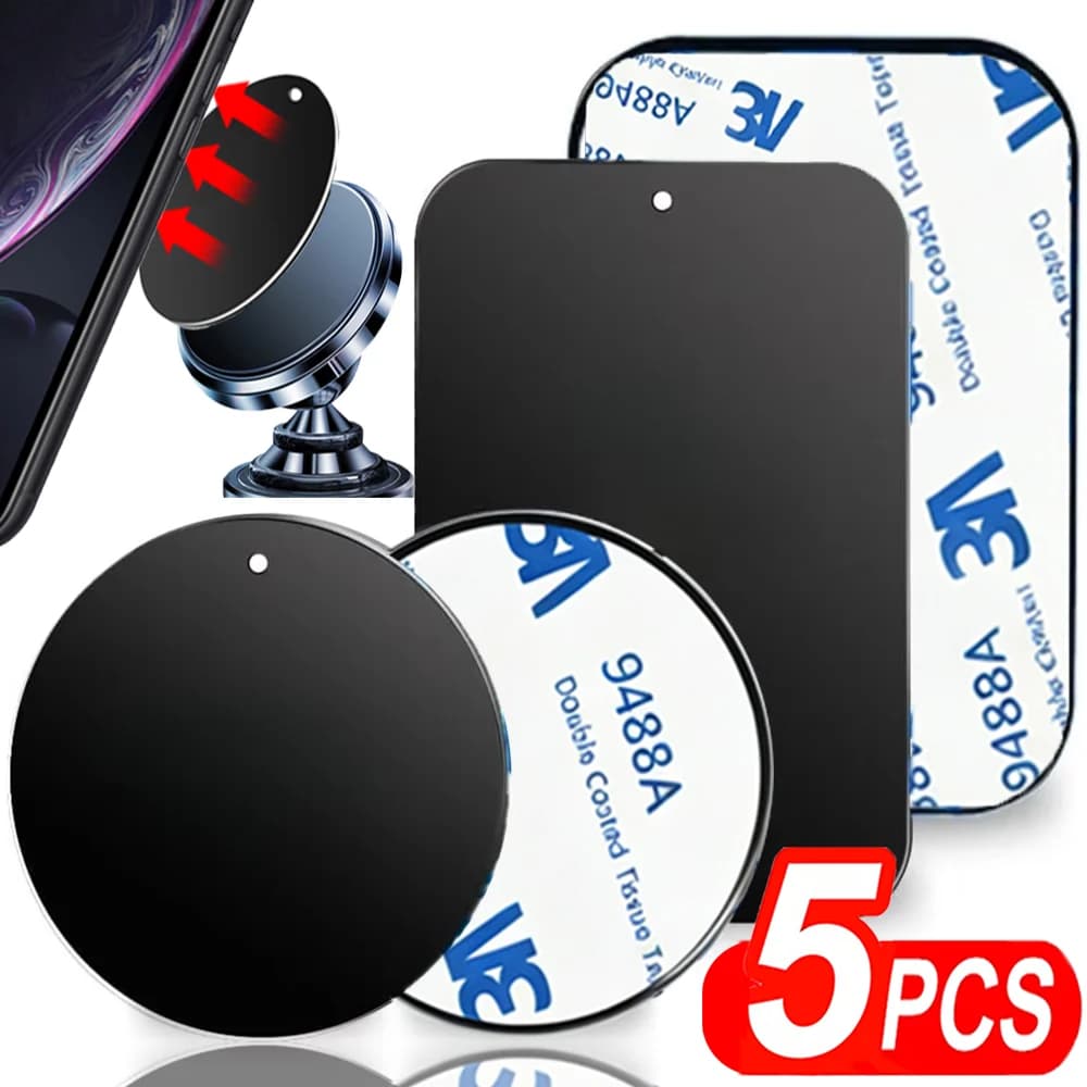 5-1PCS Magnetic Metal Plate For Car Phone Holder Universal Iron Sheet Disk Sticker Mount Mobile Phone Magnet Stand For IPhone