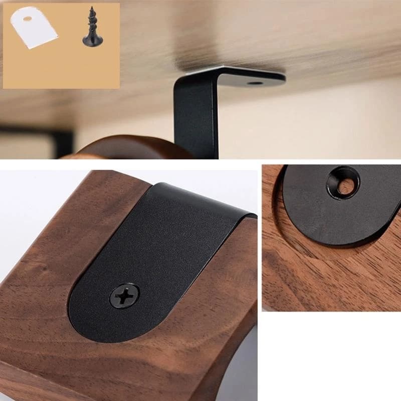 Supporto universale per cuffie Supporto per cuffie in legno Gancio per cuffie a parete Accessorio per espositore con gancio