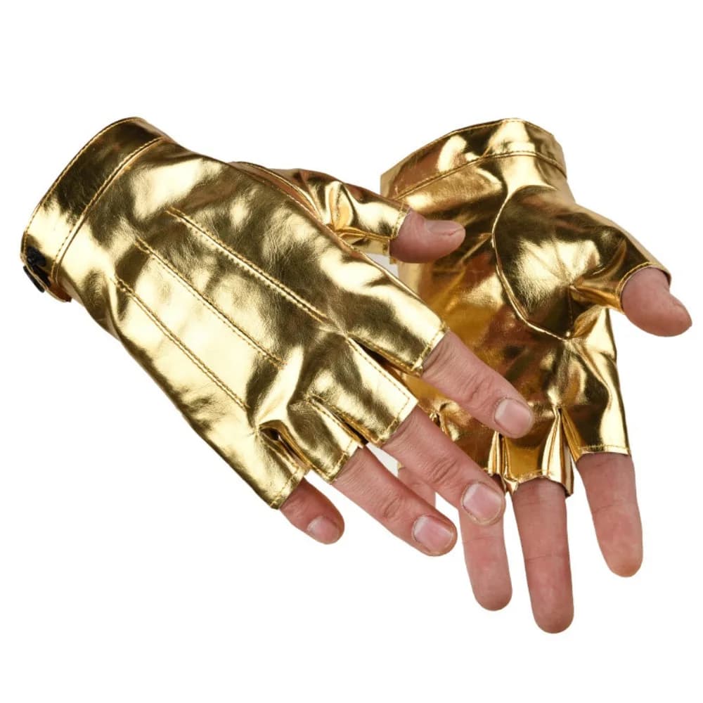 Fashion Punk PU Driving Gloves Cool Anti-Slip Fingerless Mittens Gothic Breathable Performance Gloves Gym Fitness