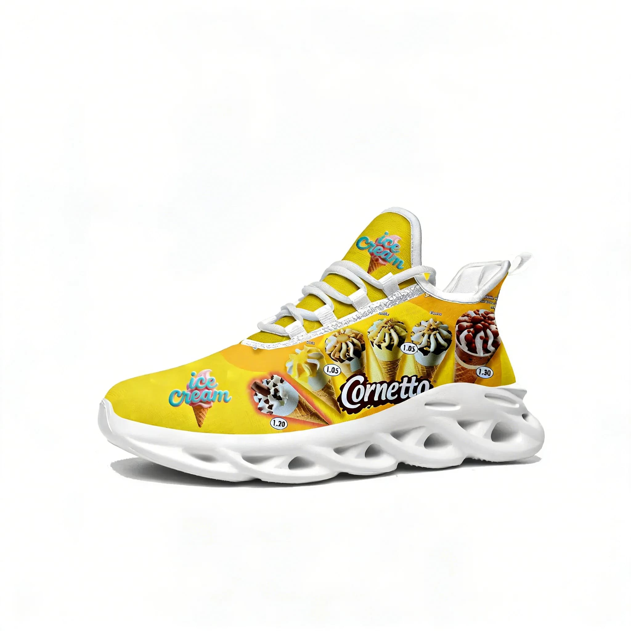 Ice Cream Lace Mesh Shoes Flat Sneaker Mens Womens Sport Running Shoes Sport Sneakers High Quality Fashion Customized Footwears