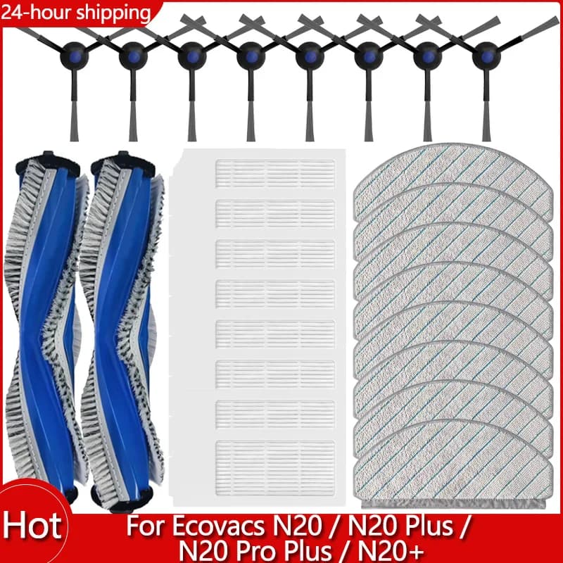 Fit for Ecovacs N20 / N20 Plus / N20 Pro Plus / N20+ Part Accessory Mop Filter Roller Side Brush Robot Vacuum Cleaner Kit