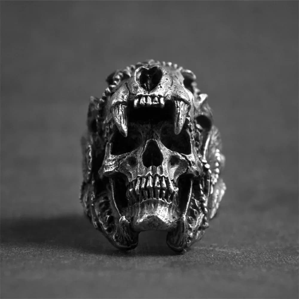 Retro Prepotente Moda Tendenza creativa Nicchia Nuovo Anello con teschio Personalizzato Hip Hop Punk Accessori per anelli regalo per feste di strada da uomo