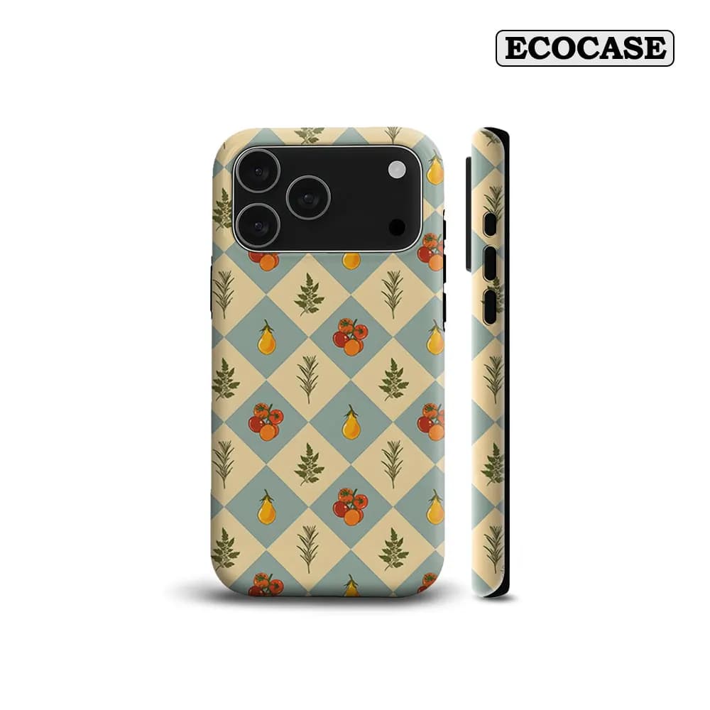 Retro Veggie Tiles For Magnetic Phone Case For IPhone 18 17 16 15 14 13 Pro Max Plus Single Double-Layer Tough Case