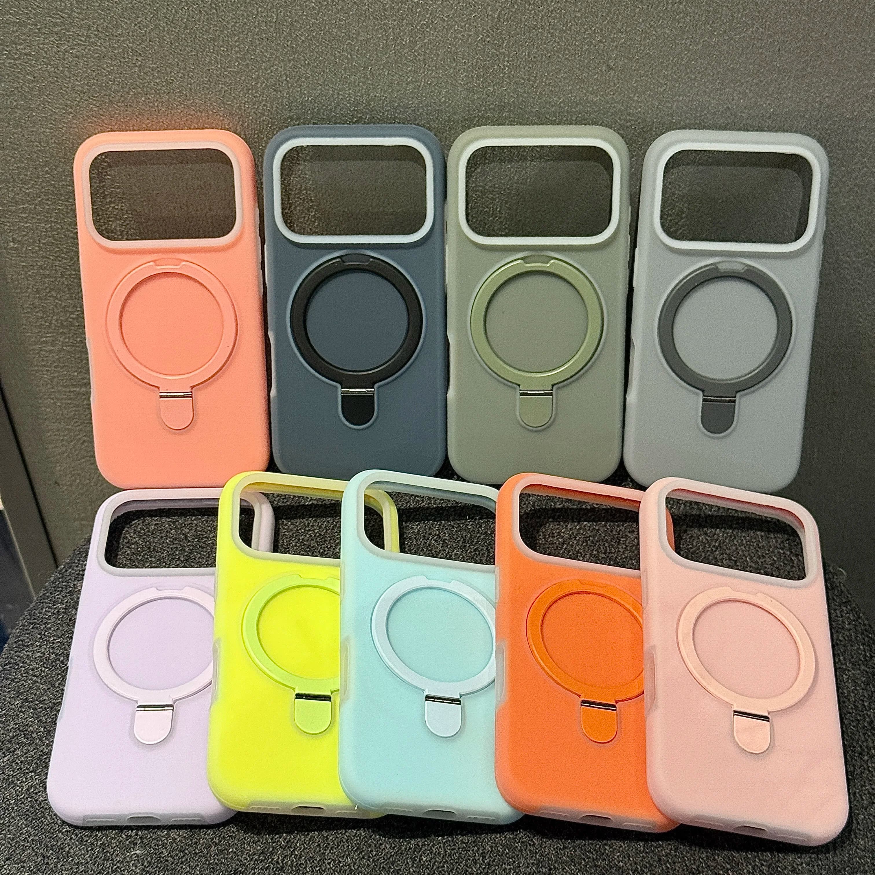 Liquid Silicone Holder Stand Phone Case For iPhone 18 17 16 13 15 14 Pro Max 17 18 16 15 14 Pro 17 18 13 Shockproof Soft Cover
