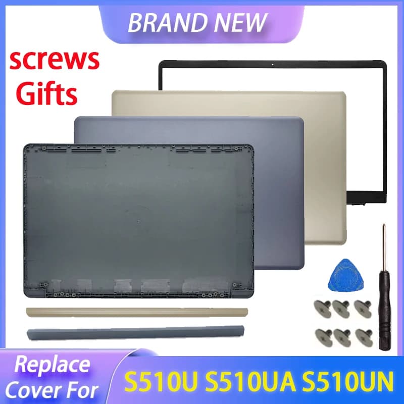 Replace Cover For VivoBook S510U S510UA S510UN UQ A510 A510U X510 F510U LCD Scrren Back Cover Front Bezel Hinges Cover Plastic