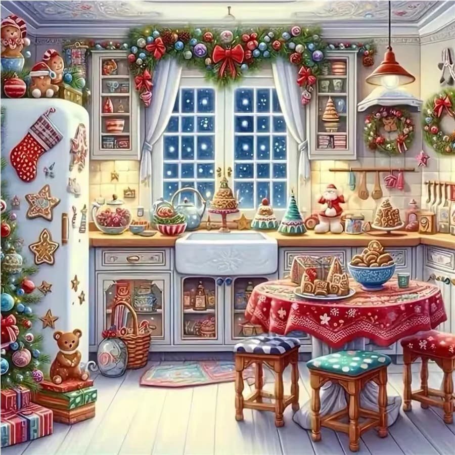 Christmas decor Diamond Painting Kitchen food Landscape Picture full Rhinestones Diamond Mosaic DIY Cross Stitch Christmas Gift