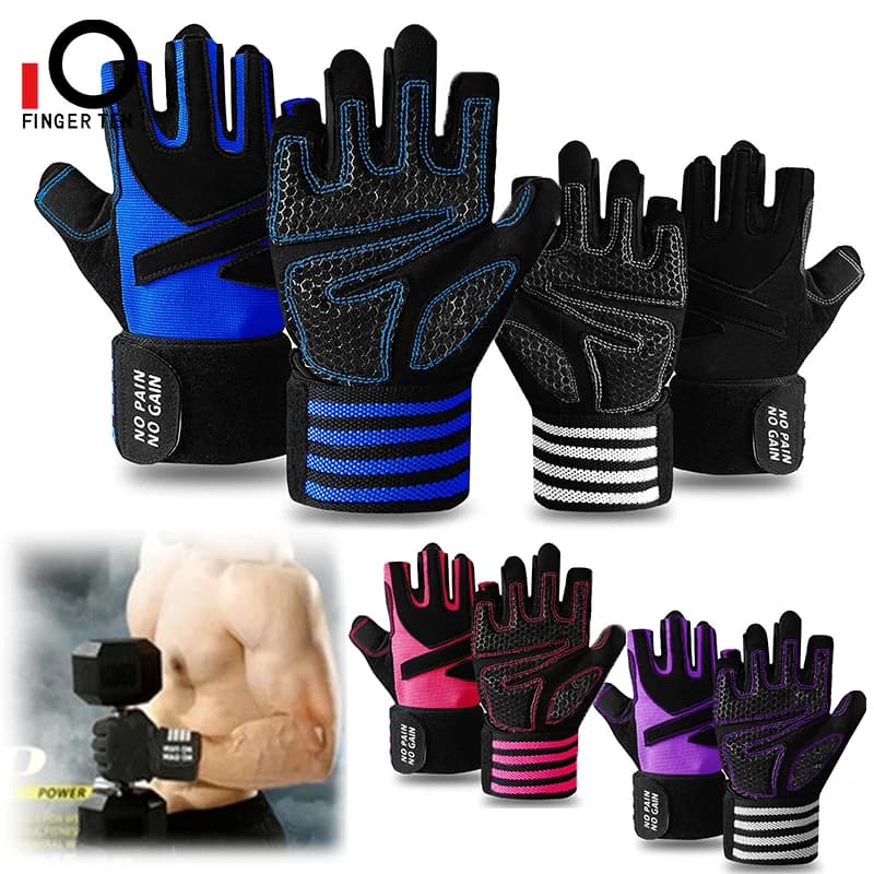 Men's Weight Lift Gloves Women's Half-Data Gel Full Palm Protector Fitness Gym Gloves with Wrist Support Drop Shipping