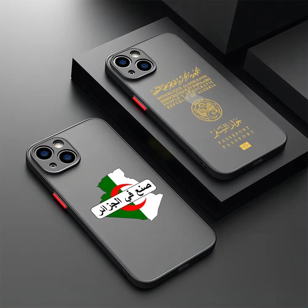 Mappa dell'Algeria Bandiera Passaporto Cassa Del Telefono Per iPhone 16 15 14 13 12 11 Pro Max XS X XR 7 8 Plus Mini SE 2020 2022 Antiurto Funda