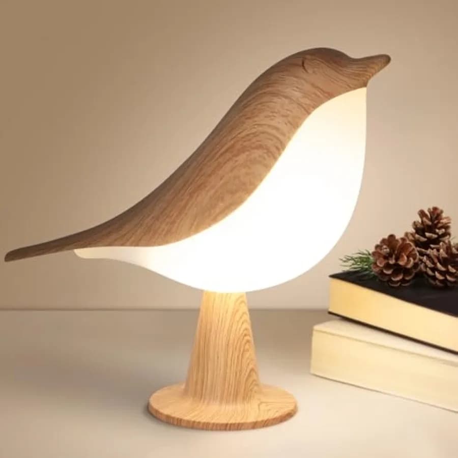 Bird Desk Lamp, Small Table Lamp Cordless Touch Dimmable Night Light with 3 Color Temperature, Rechargeable Decorative Lamps fo