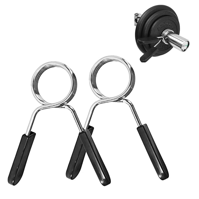 Collars with spring clip for dumbbell with barbell clasp handles clamps for barbell plate bumper for weight lifting force training