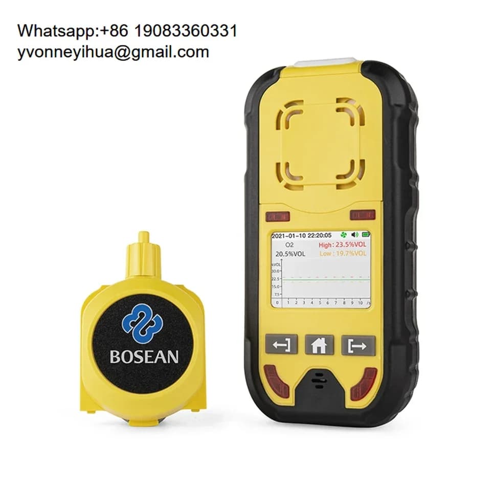 Rilevatore di Gas Multiplo ad Alta Precisione BH-4M per O2, H2S, CO, LEL - Rilevatore di Perdite 4-in-1 di Ossigeno, Idrogeno, Solfuro di Idrogeno, Monossido di Carbonio