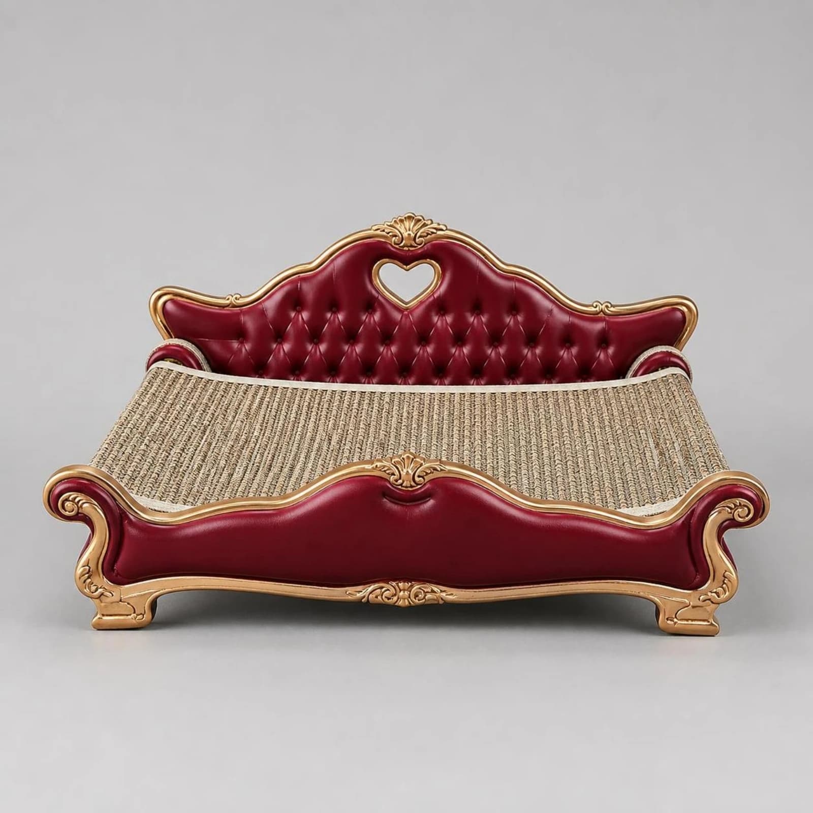Cat Scratching Bed Retro Cat Sofa with Scratcher Scratching Pad Upholstered Pet Furniture Tufted for Cats, Living Room
