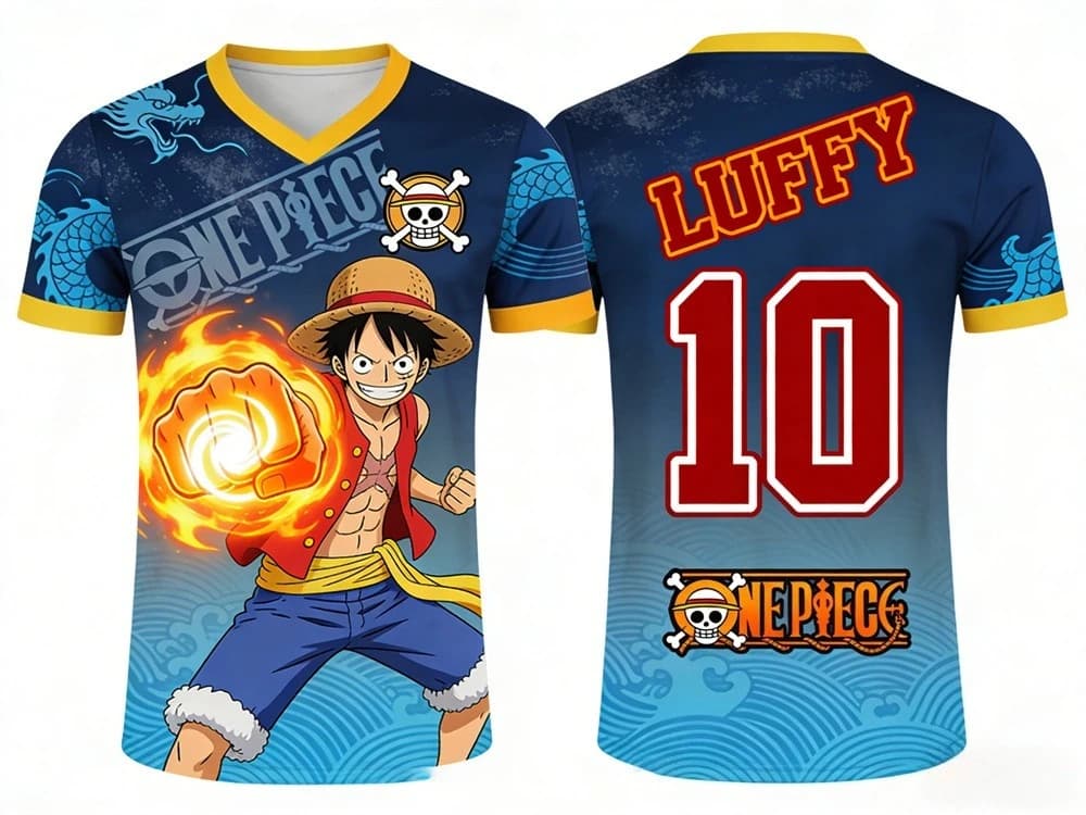 T-shirt Cosplay Retrò One Piece Rufy Estiva 2026 da Uomo Oversize con Stampa 3D a Maniche Corte, Maglietta Sportiva Unisex per Famiglie e Bambini