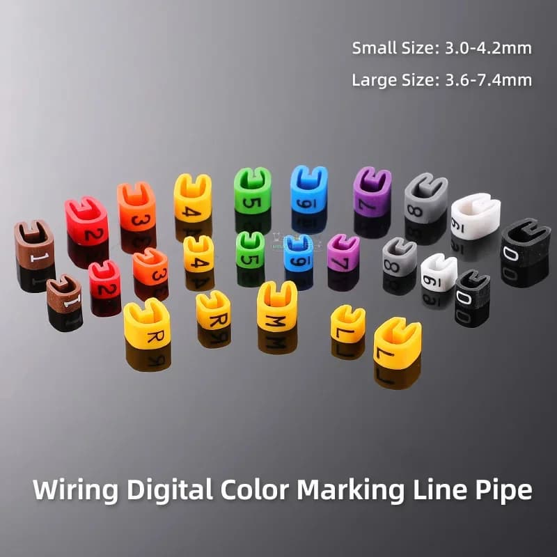 Numero digitale Tubo Colore Numero cavo Segna anello Strumento cavo multicanale Adatto al cavo Dimensioni 2.0-3.2/3.6-7.4mm Bobina colore