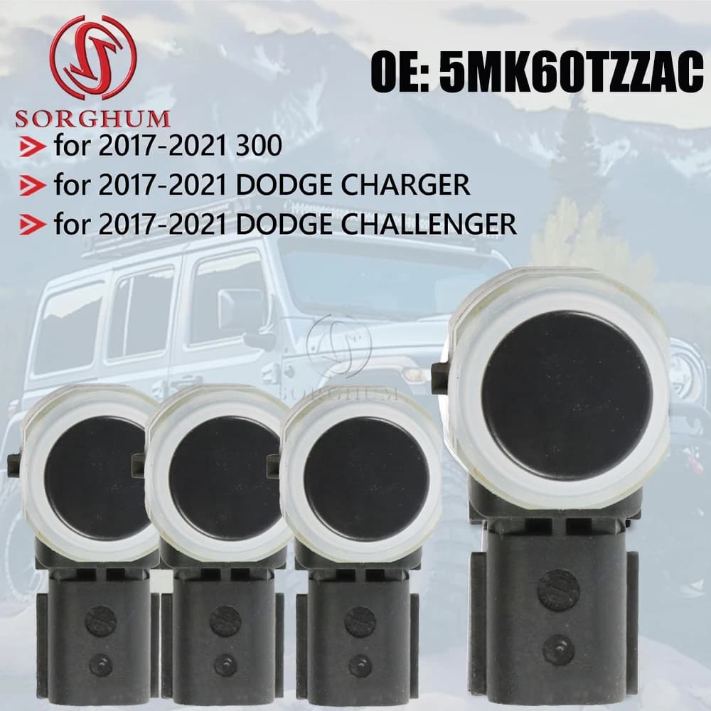 SORGHUM 4PCS 5MK60TZZAC PDC Sensore di parcheggio per Chrysler 300 Dodge Charger Challenger 2017-2022 Radar inverso Parcheggio Assist Sensor