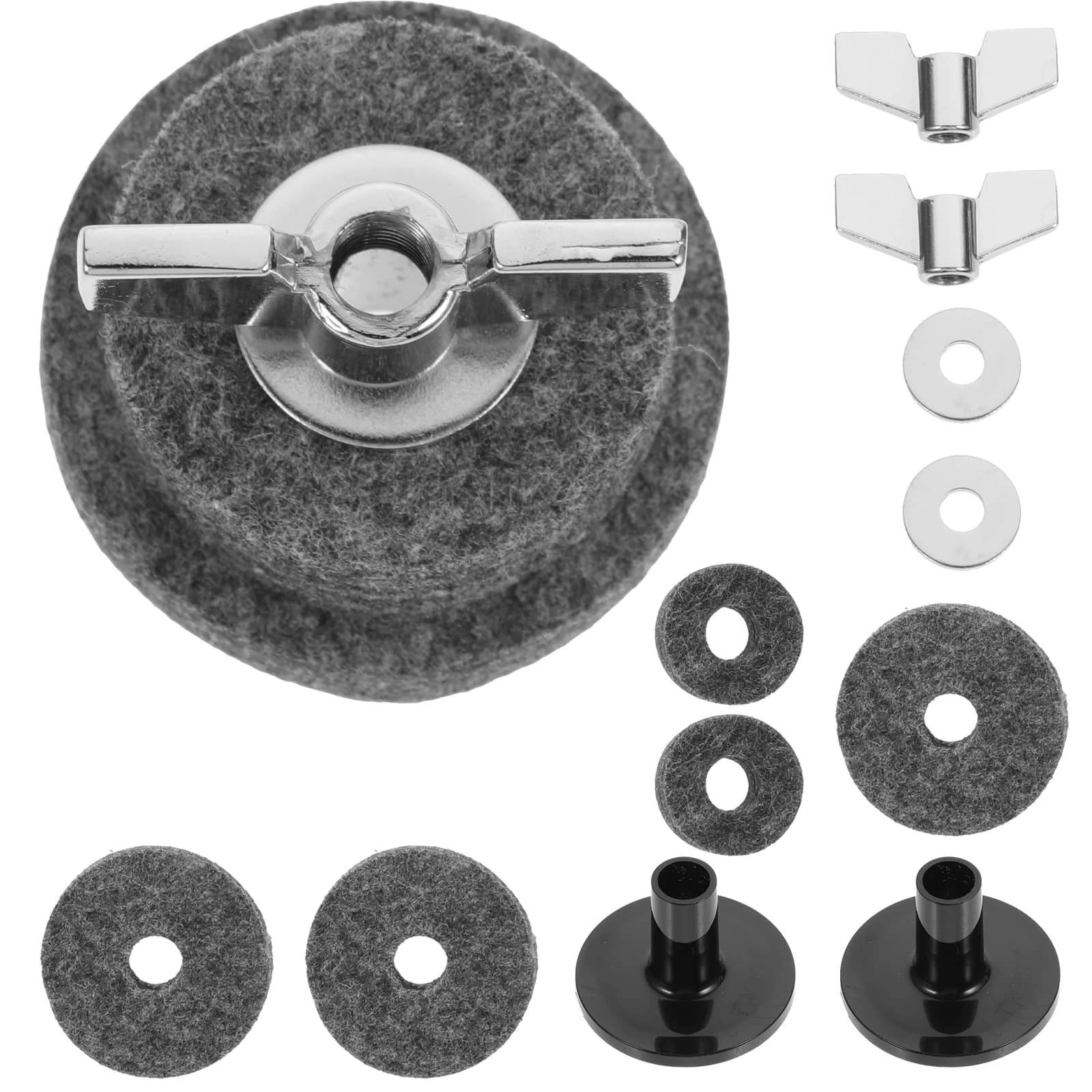 1 set Feltro Mute Smorzatore Hi Hat Frizione Tamburo a percussione Set Forniture Accessori Set di batteria di ricambio Parti di feltrini