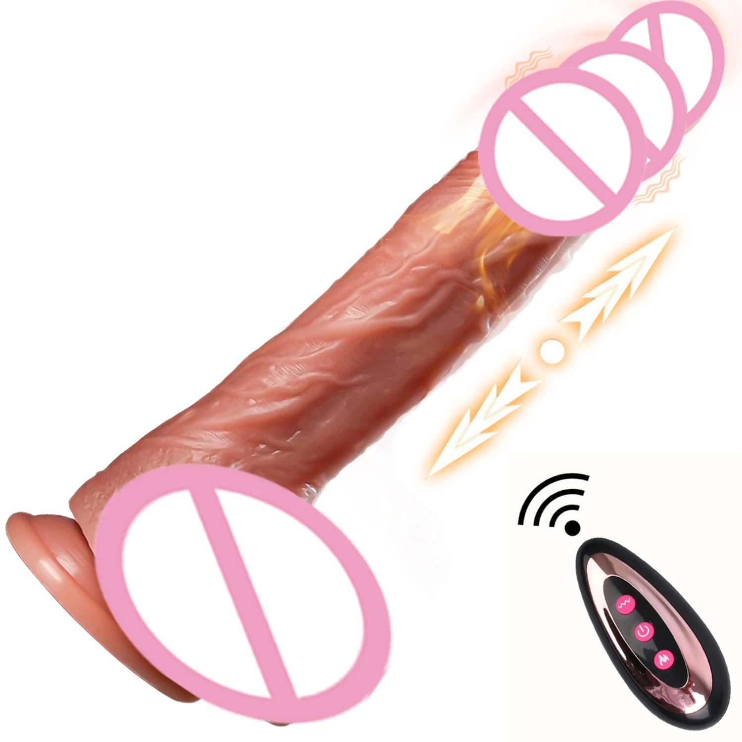 Giocattolo realistico del sesso del dildo del vibratore del pene morbido telecomandato per la donna Giocattolo telescopico del cazzo Giocattolo artificiale del punto G che spinge il giocattolo sexy