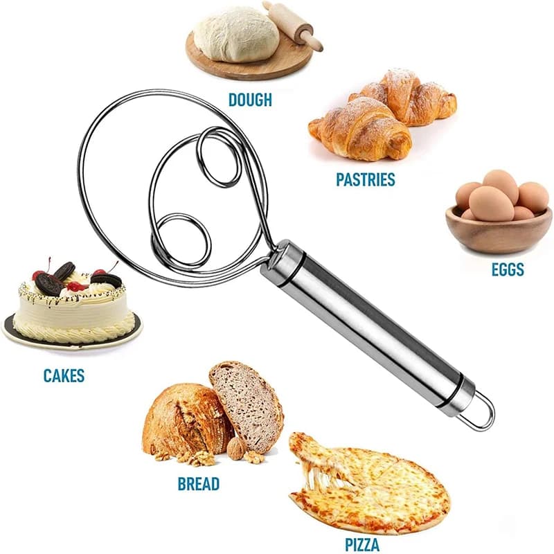 Danese Frusta in Stainless Steel for Impasto, Mixer Manual for Bread, Dutch Frusta for Impasto, Frusta per Farina, Kitchen Tools for Pastry