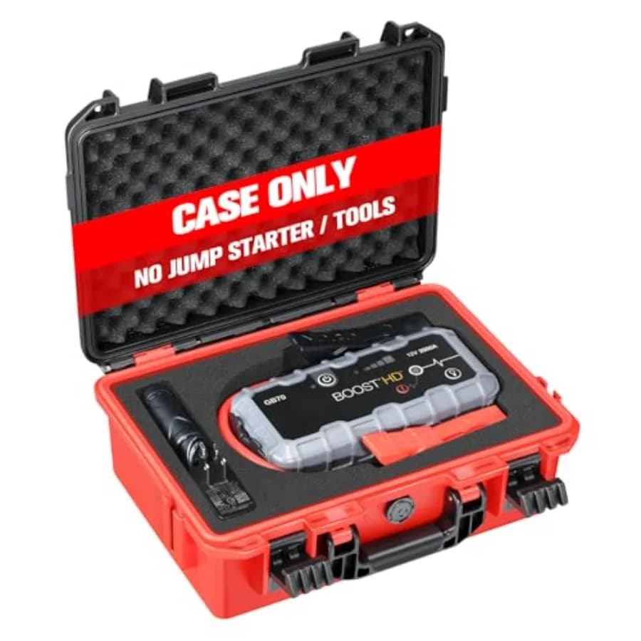 Custodia impermeabile per NOCO Boost X GBX75 GB70 con schiuma personalizzata per cavo caricabatterie avviatore di emergenza UltraSafe da 2000A/2500A