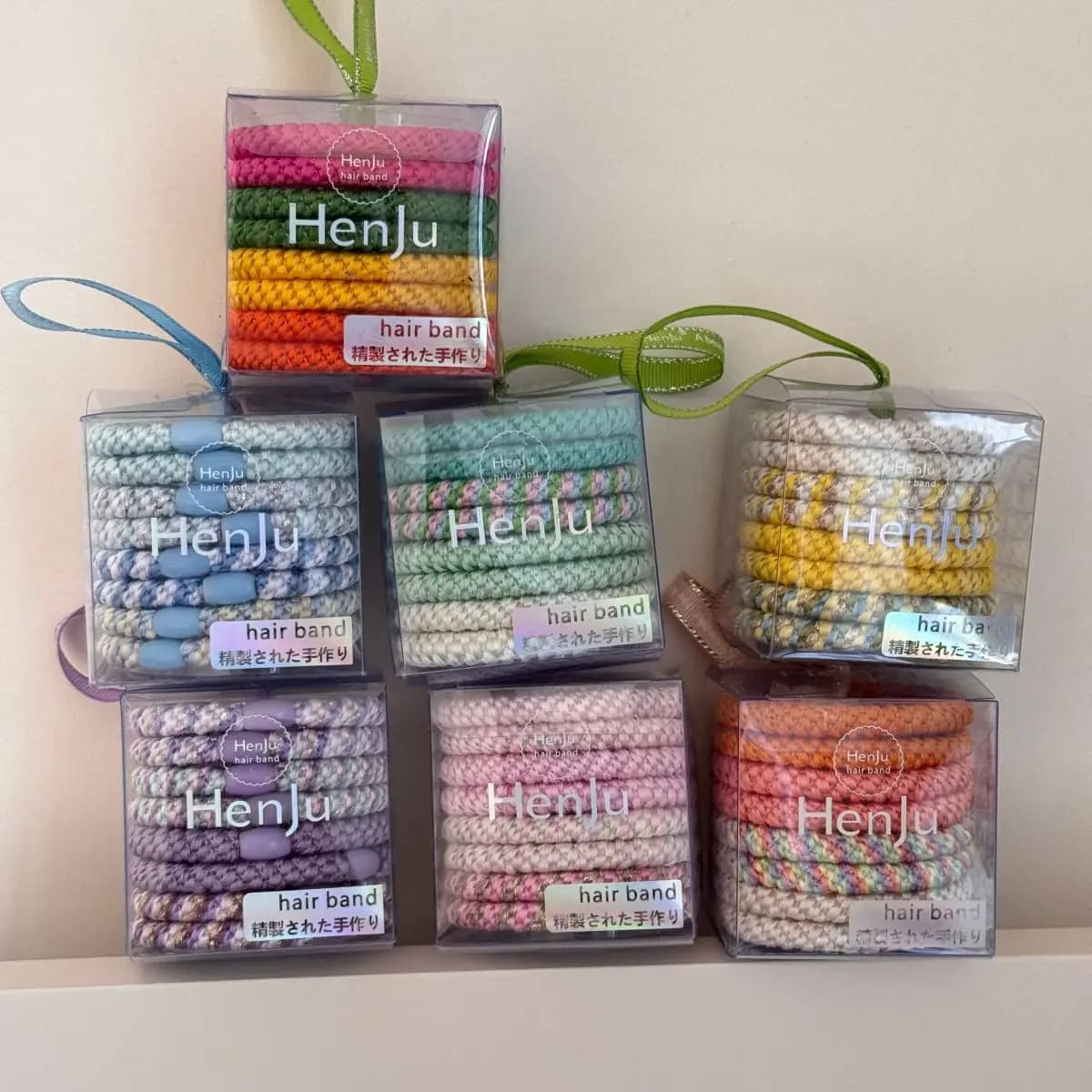 8 Pieces Elastic Hair Bands Boxed High Elasticity Durable Hair Ties Thickened Mixed Color Scrunchies Premium Hair Accessories