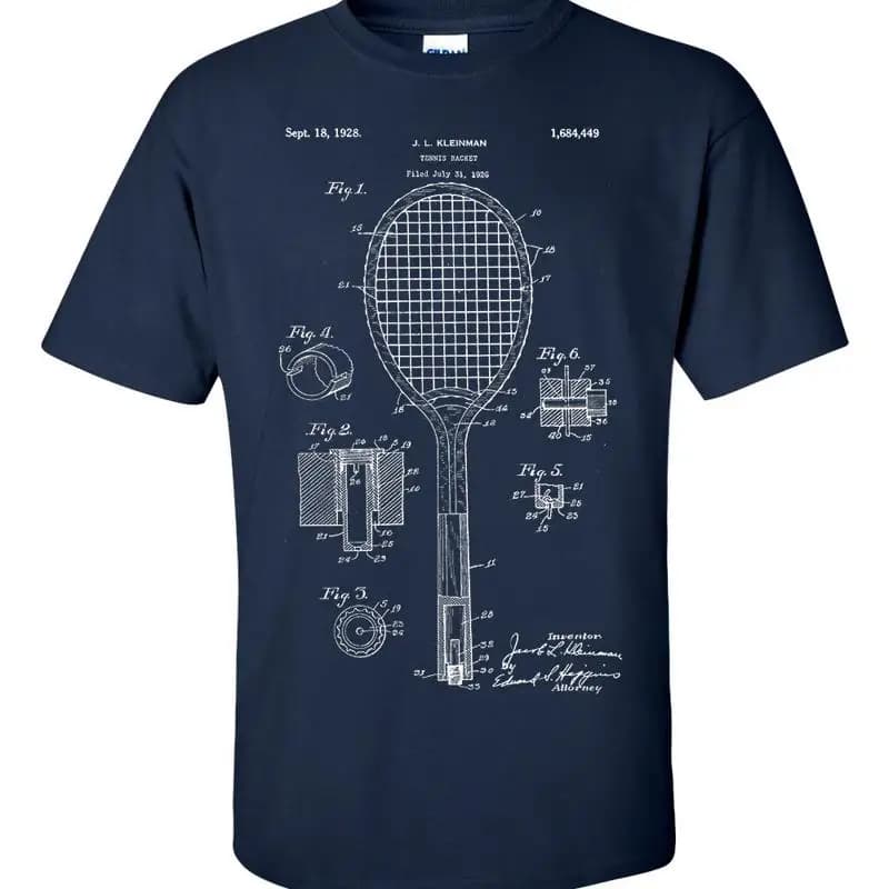 BlueprinT tennis racket patented T-shirt