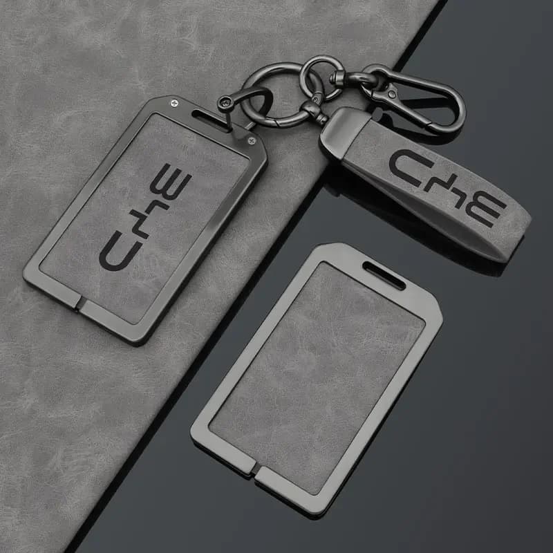 Custodia Protettiva in Lega e Pelle per Chiave Smart NFC Auto BYD Atto 3 Yuan Tang EV Han Qin Song Plus DMi Seal Dolphin - Accessori