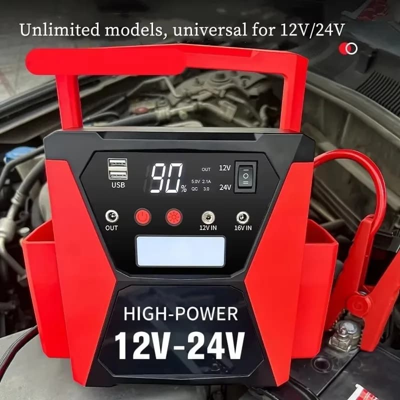 12V 24V Heavy Duty Car Jump Starter 3300A Peak 42000mAh Battery Booster for Trucks Diesel Engines