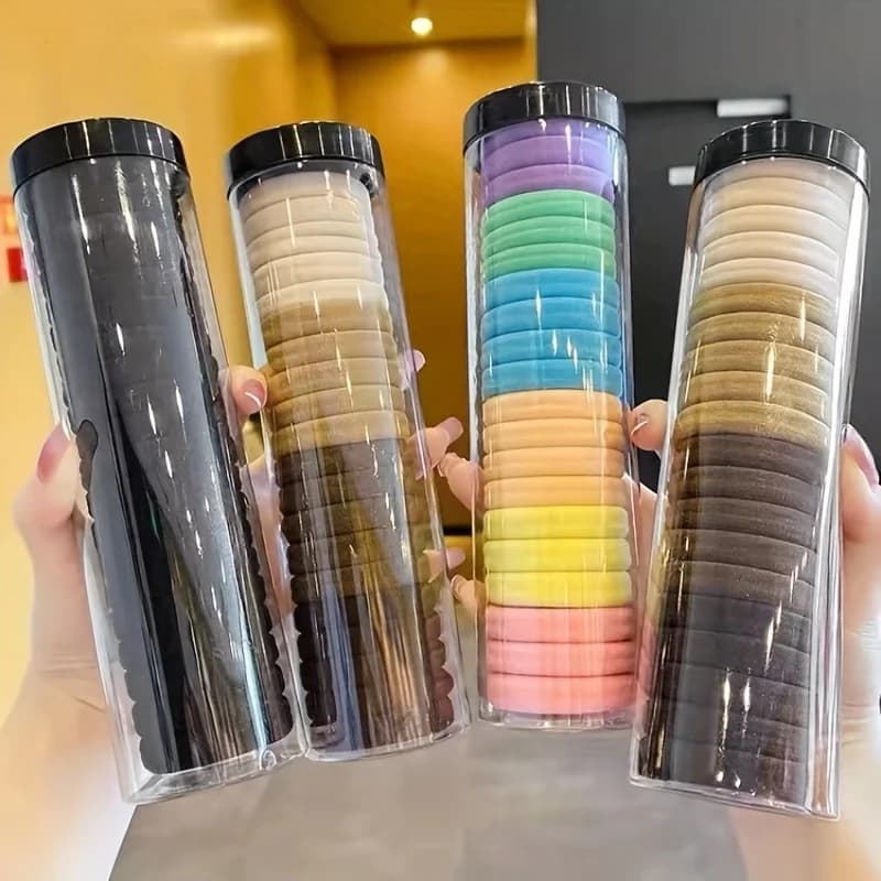 20 pz/lattina Anello Per Capelli Alta Elastico Fasce Stile Francese Cravatta Corda Per Capelli Addensata Corda Per La Testa Semplice Di Base Per Le Donne Ragazze Iddal Scelta