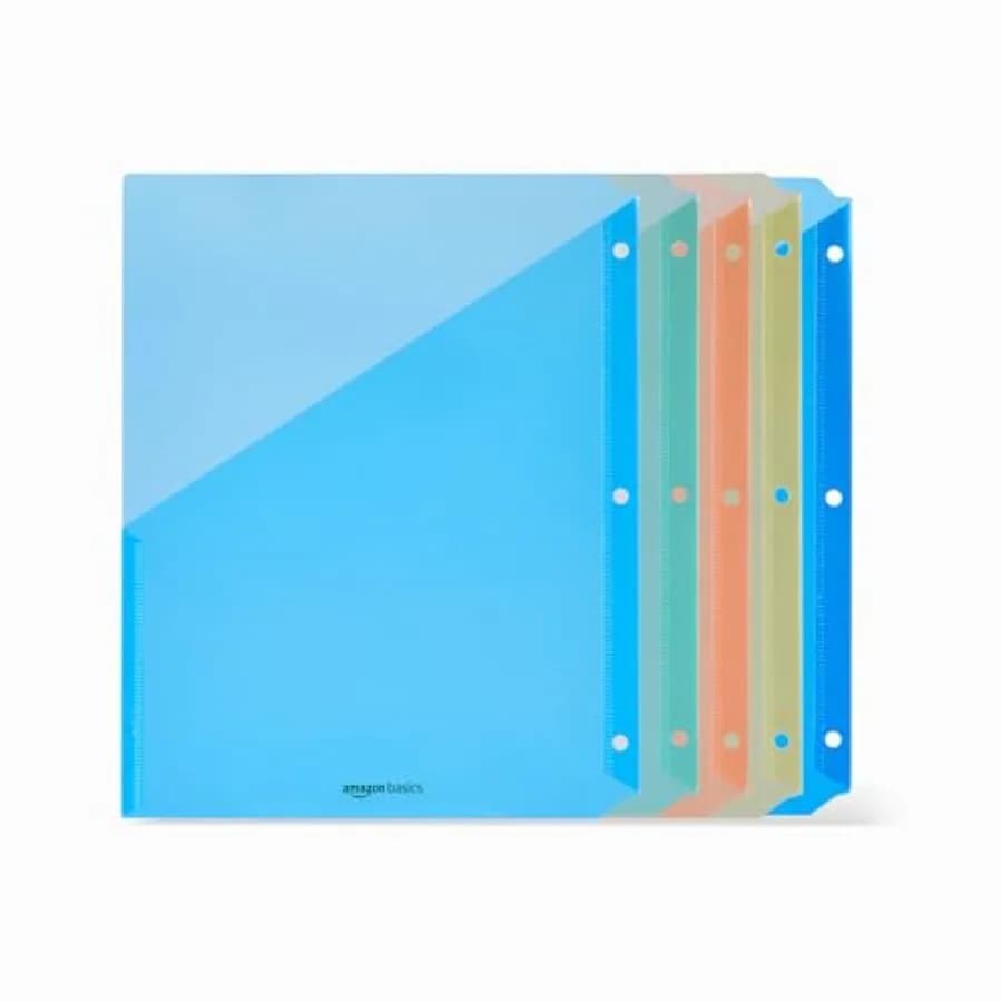 Binder Organizer, Poly Jacket, 3-Hole Punch, Assorted Colors