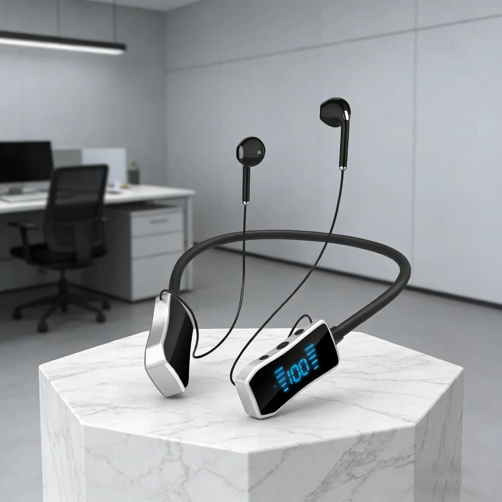 Cuffie wireless TWS Auricolari Bluetooth Auricolari Bluetooth con fascia magnetica da collo, auricolari sportivi impermeabili con microfono e cancellazione del rumore