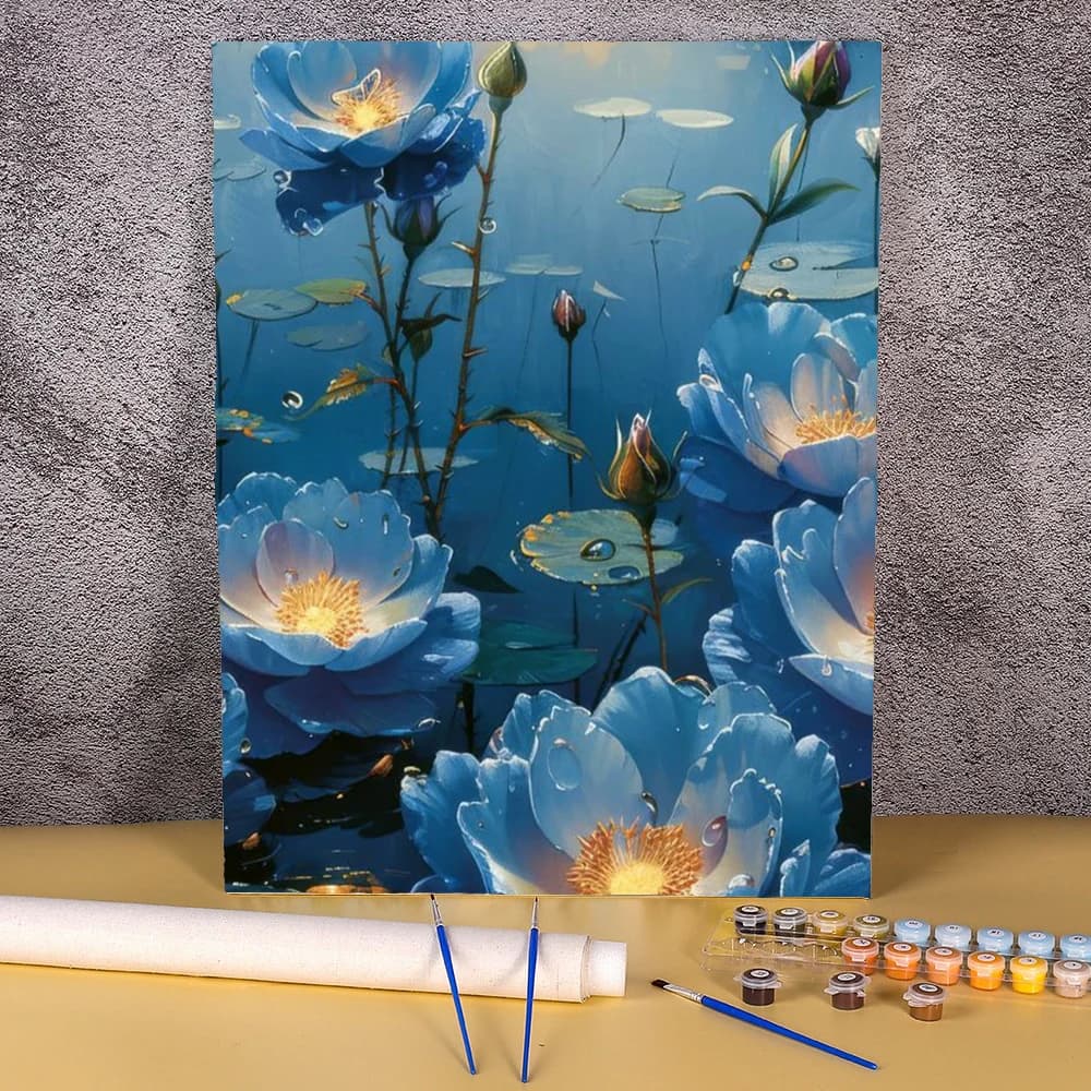 1pc frameless1pc frameless Oil Painting By Numbers Lotus Flower 40x50cm Paint By Numbers On Canvas Modular Pictures Numbers Dra
