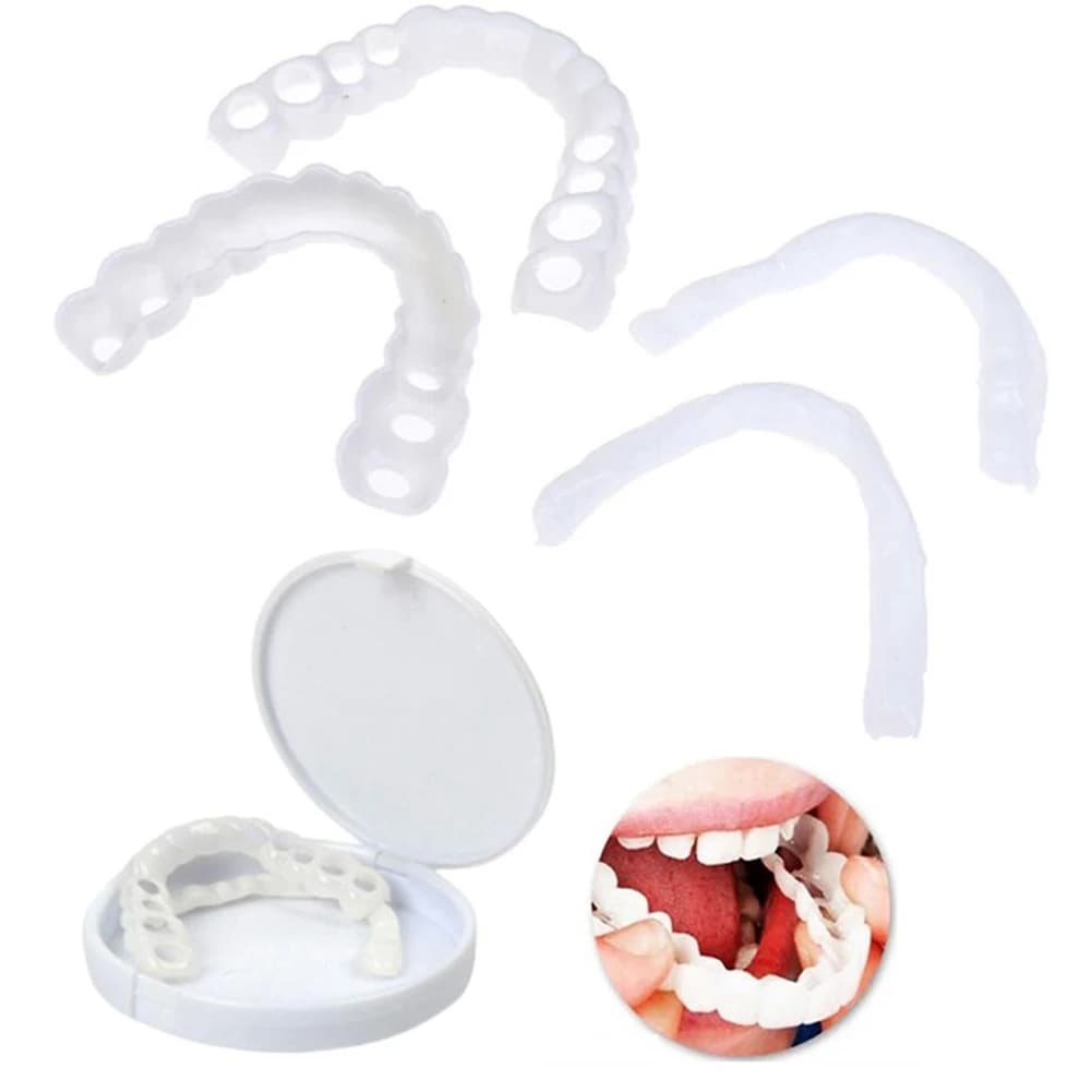 4-6 paia di protesi per mascelle superiori e inferiori, protesi per denti, cura dei denti, comfort, proteggono i tuoi denti, denti finti perfetti per uomini e donne