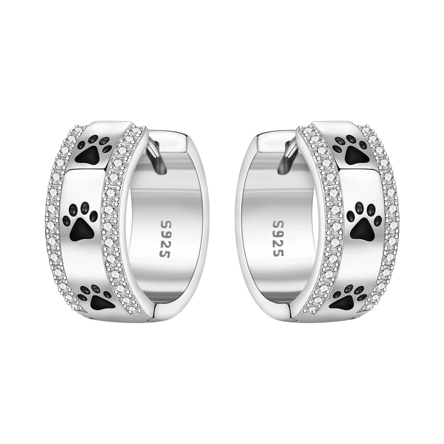 Cycuff 925 Sterling Silver Cute Pet Paw Print Earrings Silver Hoop Earrings For Women Jewelry Original Party Trendy Gifts