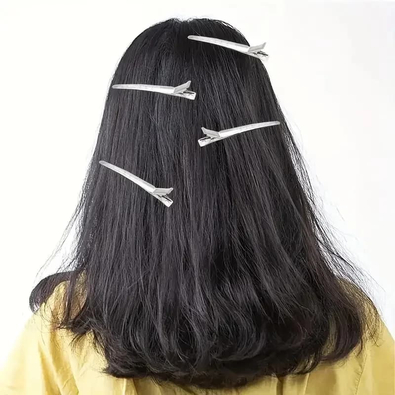 Fermagli per capelli in metallo a becco d'anatra con fori per sezionare e acconciare - Fermagli professionali da parrucchiere per donna