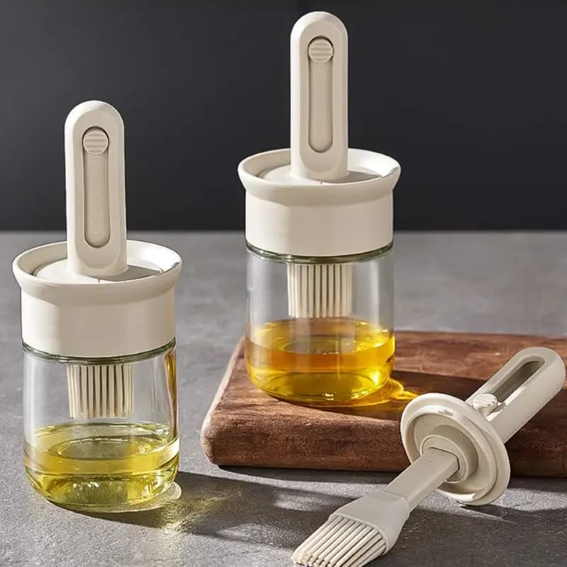 1pc Dispenser di olio bottiglia BPA-Free Set di pennelli in Silicone resistente al calore per la cottura al forno cucina per barbecue accessorio per esterni per picnic