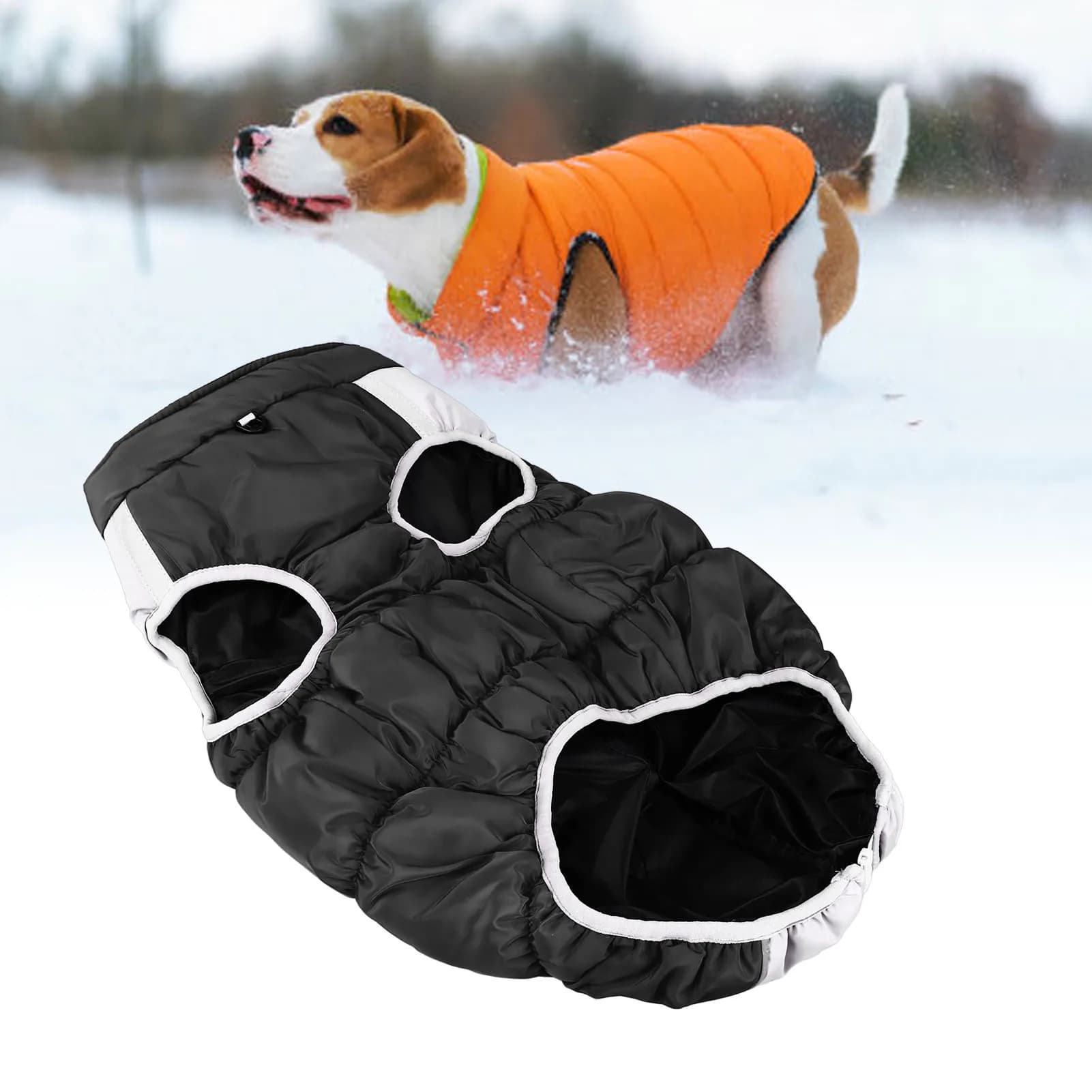 Cappotto invernale per cani in morbido cotone ispessito caldo riflettente giacca per cani gilet vestiti pettorina per cani per la maggior parte dei cani nero