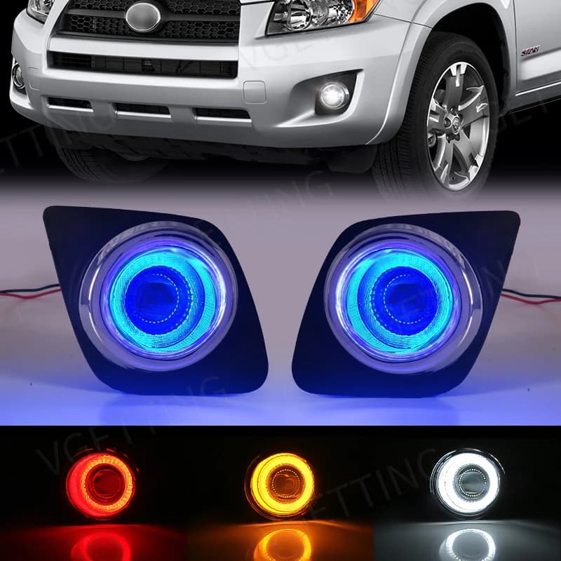 Fendinebbia per Toyota RAV4 2009 2010 2011 2012 Led Daytime Running Lamp Angel Eyes Daylight DRL Wateproof Wires pulsante interruttore 12V