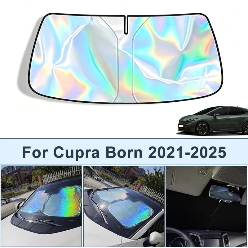 Parasole Pieghevole per Parabrezza Anteriore per Cupra Born 2021-2025, Protezione UV Riflettente, Accessori Interni Auto