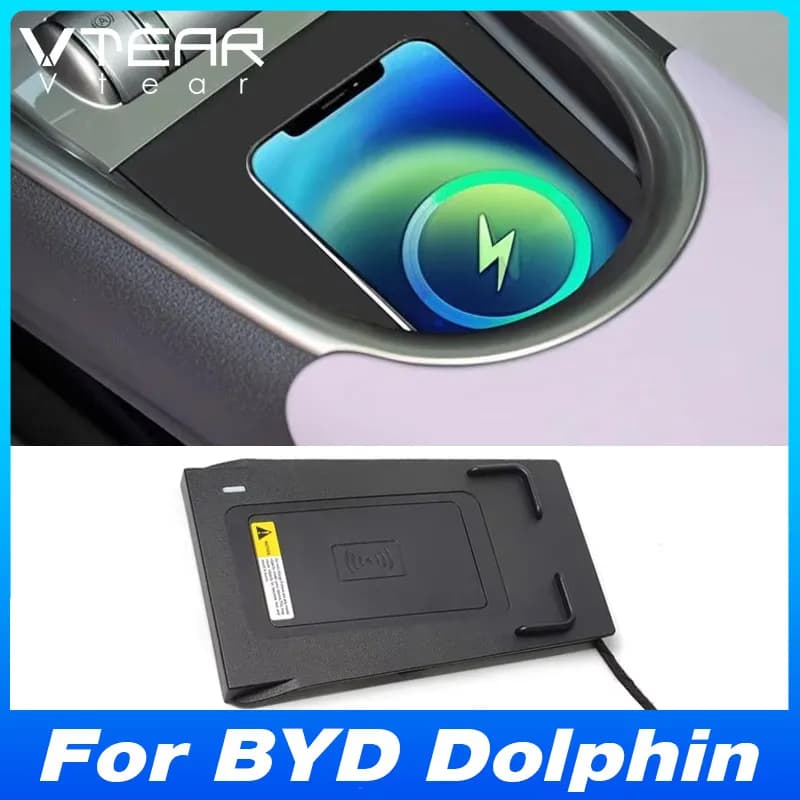 Per BYD Dolphin 2021-2025 Caricatore Wireless per auto Adattatore per piastra di ricarica rapida per telefono cellulare Accessori per la modifica degli interni