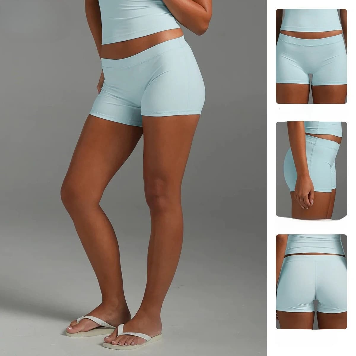 Sports shorts women's yoga low-waist hip-lifting 3-point pants gym running sportswear high-elastic push-up exercise leggings