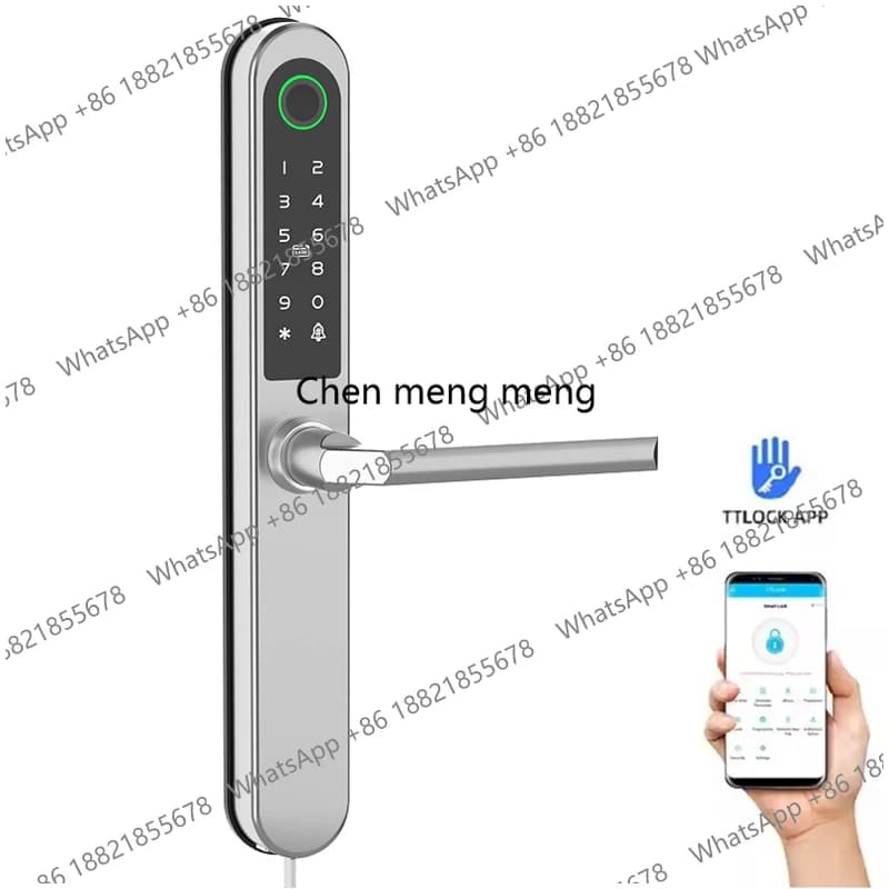 Serratura Digitale Intelligente Bluetooth con Impronta Digitale e Catenaccio Singolo, Ingresso Senza Chiave, Maniglia Elettronica per Porta di Casa, Compatibile Tuya TTLock
