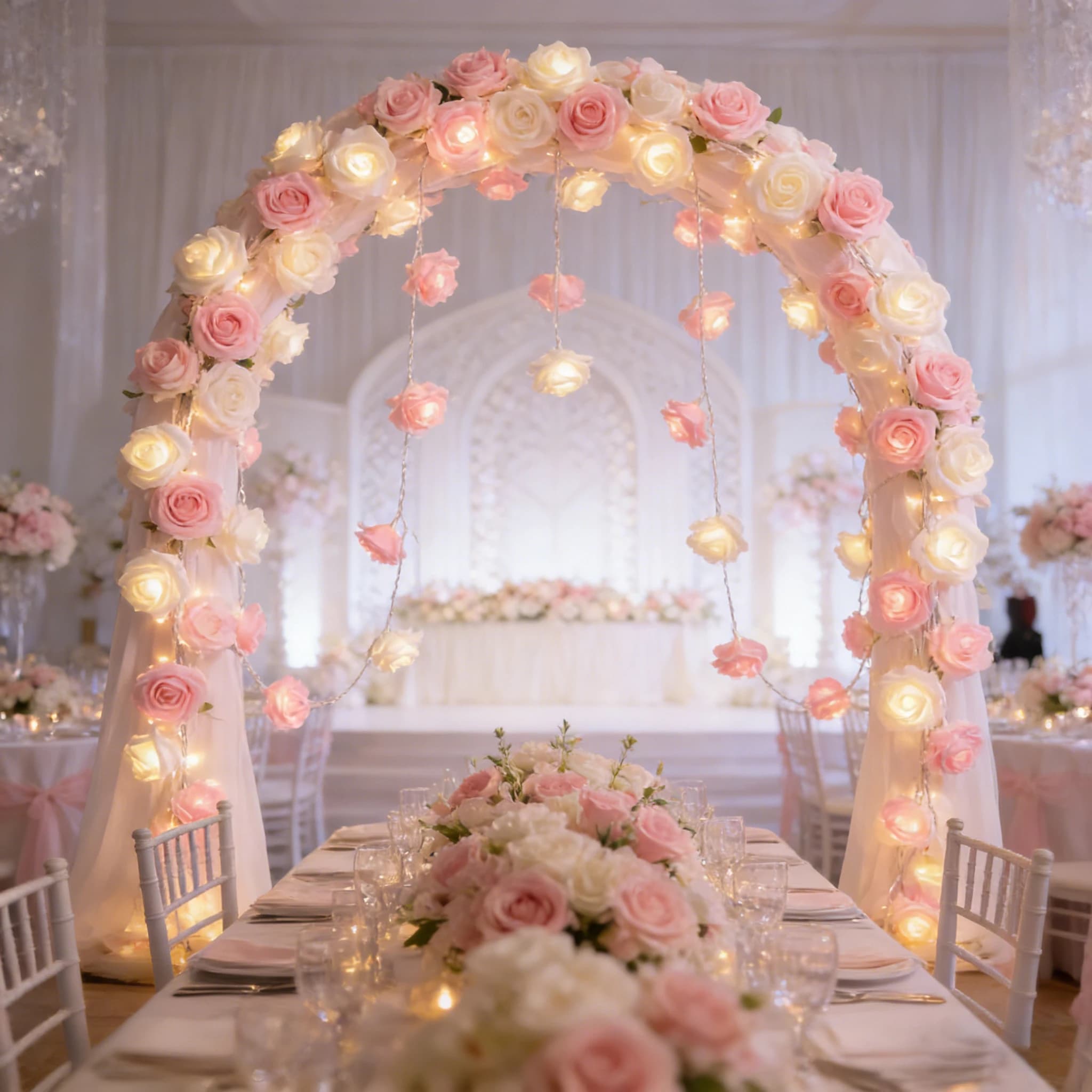 Luci a LED a Forma di Rosa, Alimentate a Batterie AA, Illuminazione Decorativa per Matrimoni, Feste, Compleanni e Festival