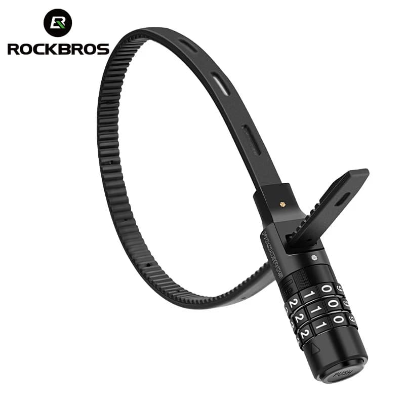 ROCKBROS Bicycle Password Padlock Bike Helmet Adjustable High Strength Steel Bike Helmet