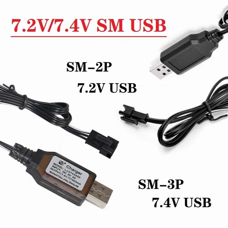NiMH 7.2 V/7.4 V battery charger for toys for RC car tank guns with SM-2P/SM-3P charger