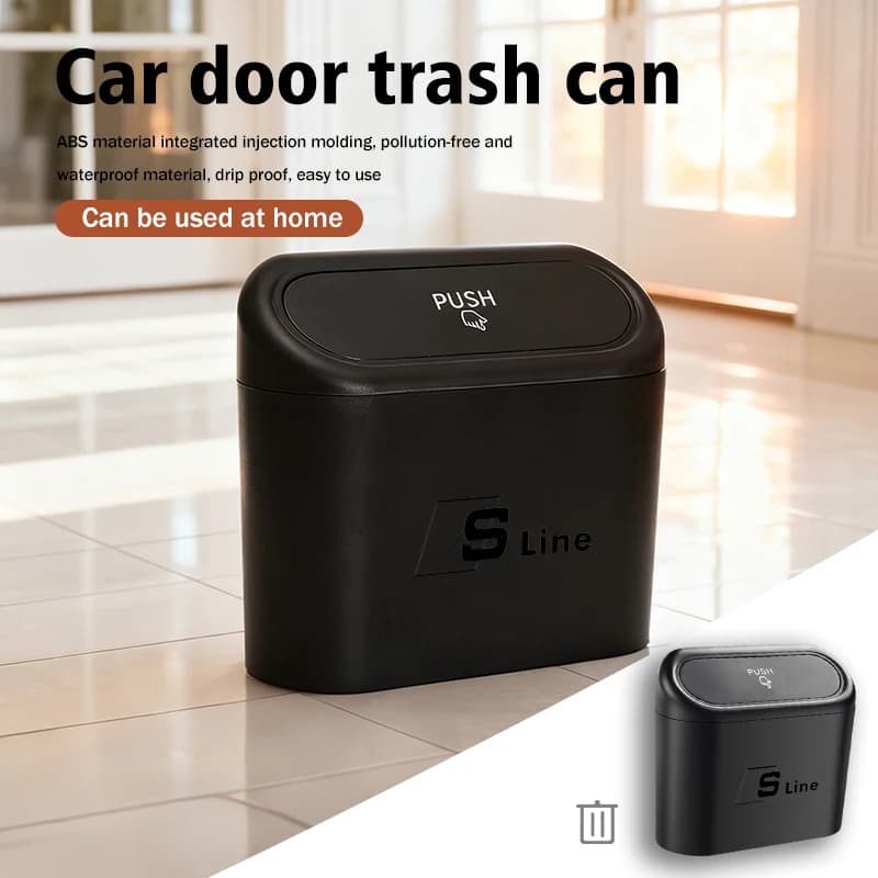 For Audi Portable Hanging Car Trash Can Wastebasket Trash Bin with Lid Storage Bin TT RS4 RS3 RS4 A2 A5 A6 RS7 RS8 Quattro SLINE