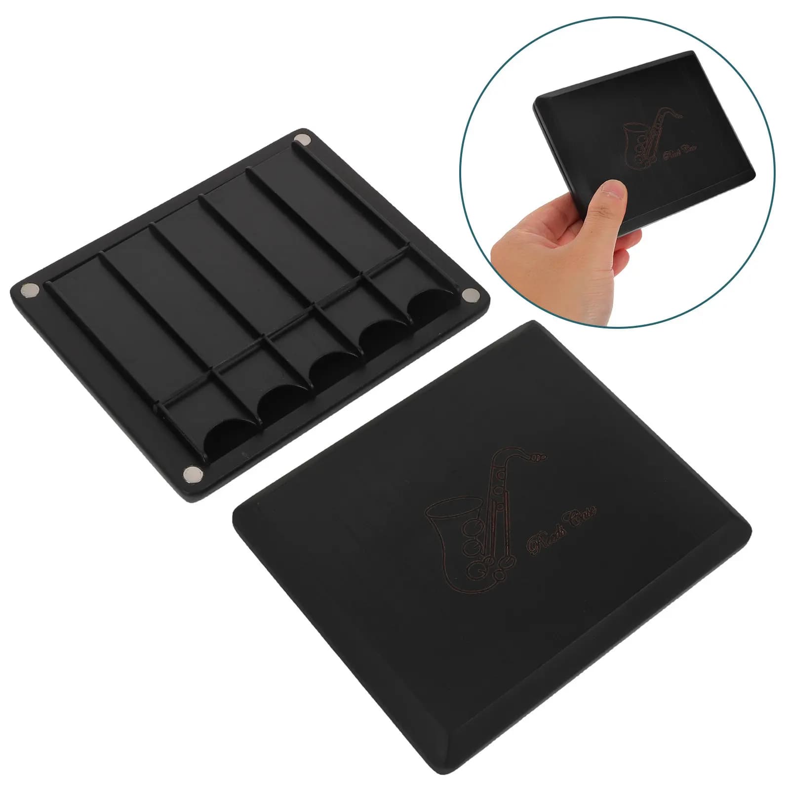 Reed Storage Box for Saxophone Clarinet Oboe Holds 10 Reeds Waterproof Scratch Resistant Lightweight Elegant Wood Design Reed