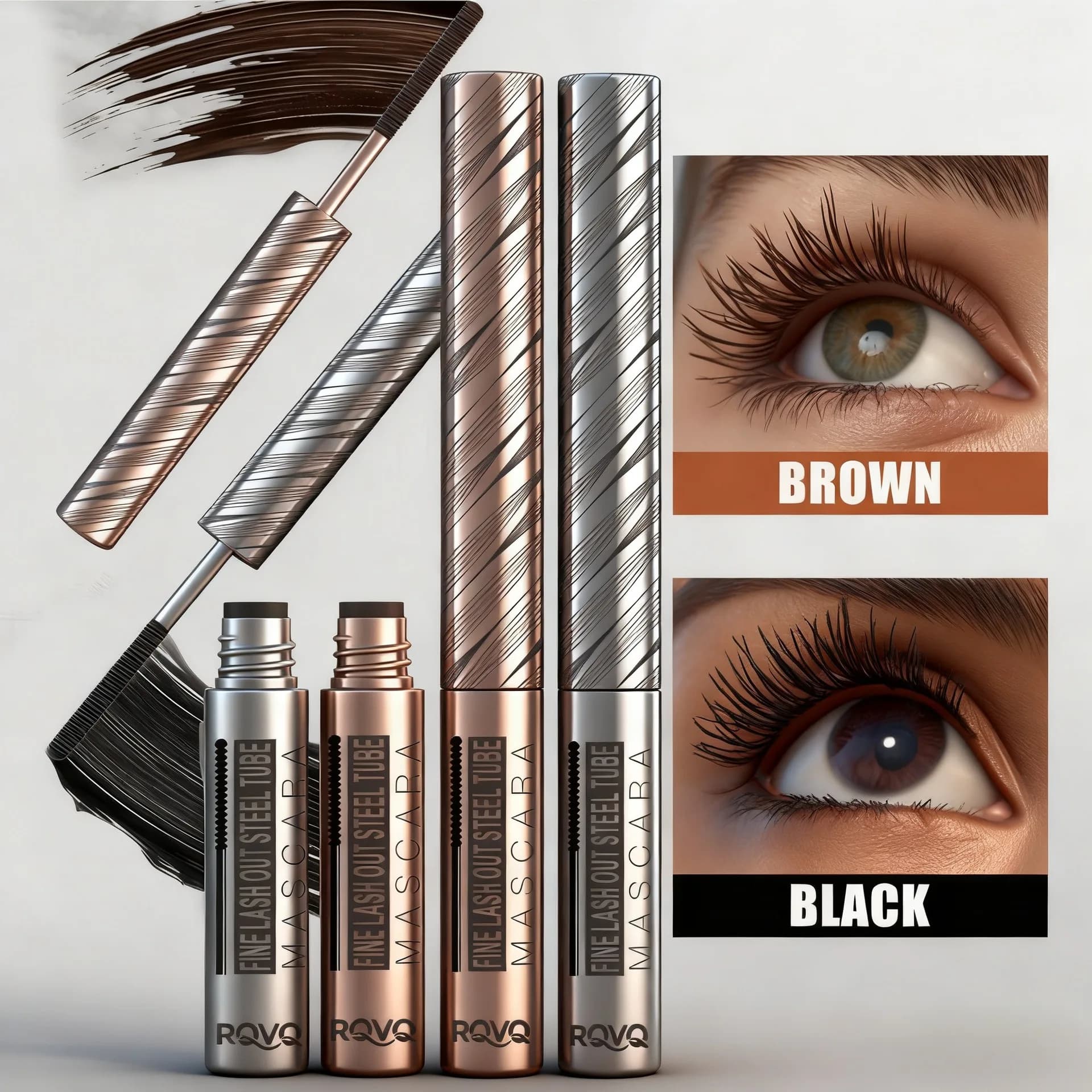 Mascara Steel Tube Base Thick and Subtle, Waterproof and Moisturizing, Natural and Non-Basable, Long-Term Mascara Styling